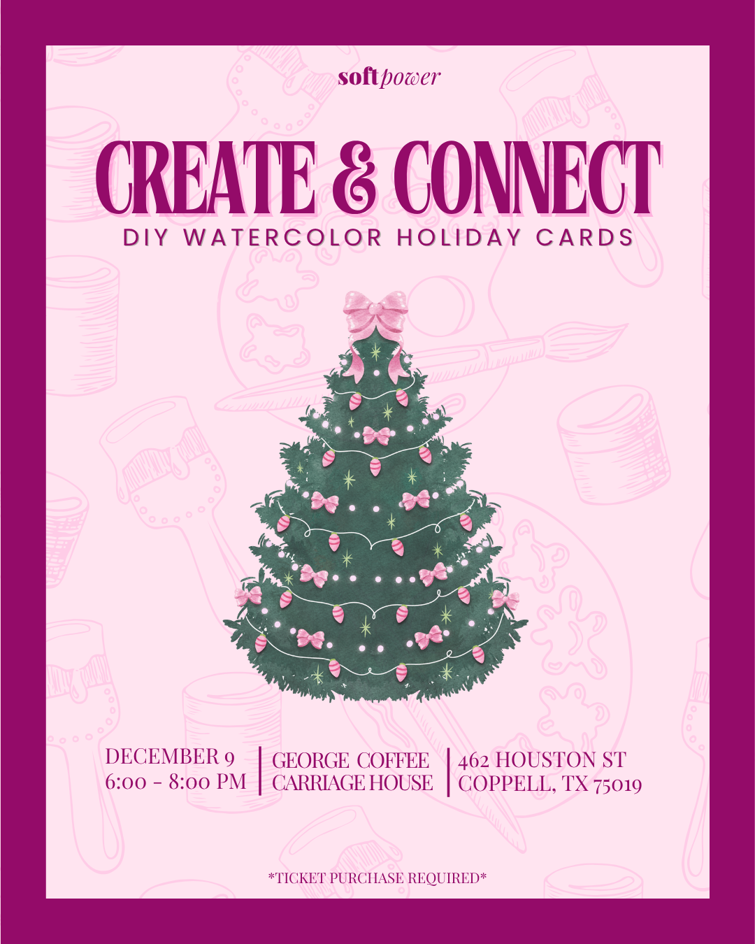 Create & Connect: DIY Watercolor Holiday Cards Event Ticket